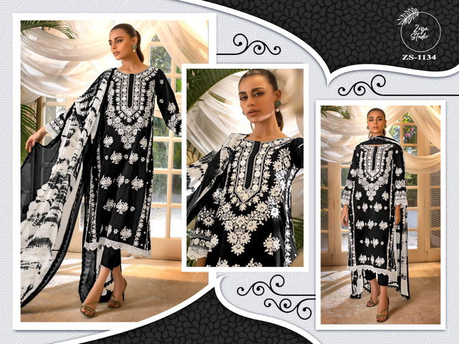 ZS 1134 Embroidery Georgette Pakistani Readymade Suits Catalog